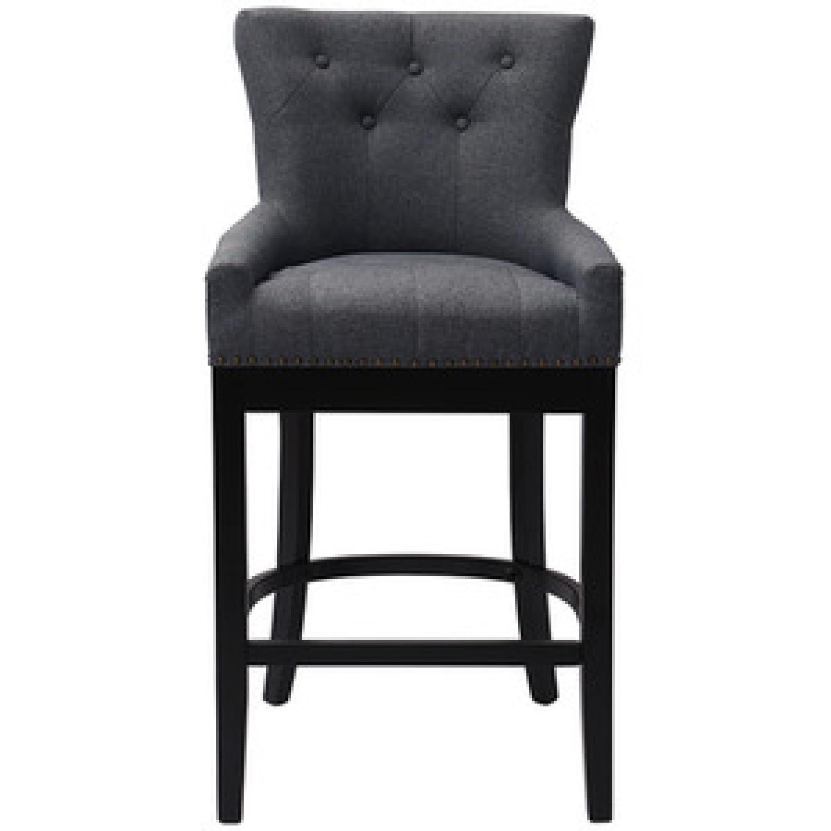 Cotton Linen Modern Bar Stool  - Light Grey – image 15