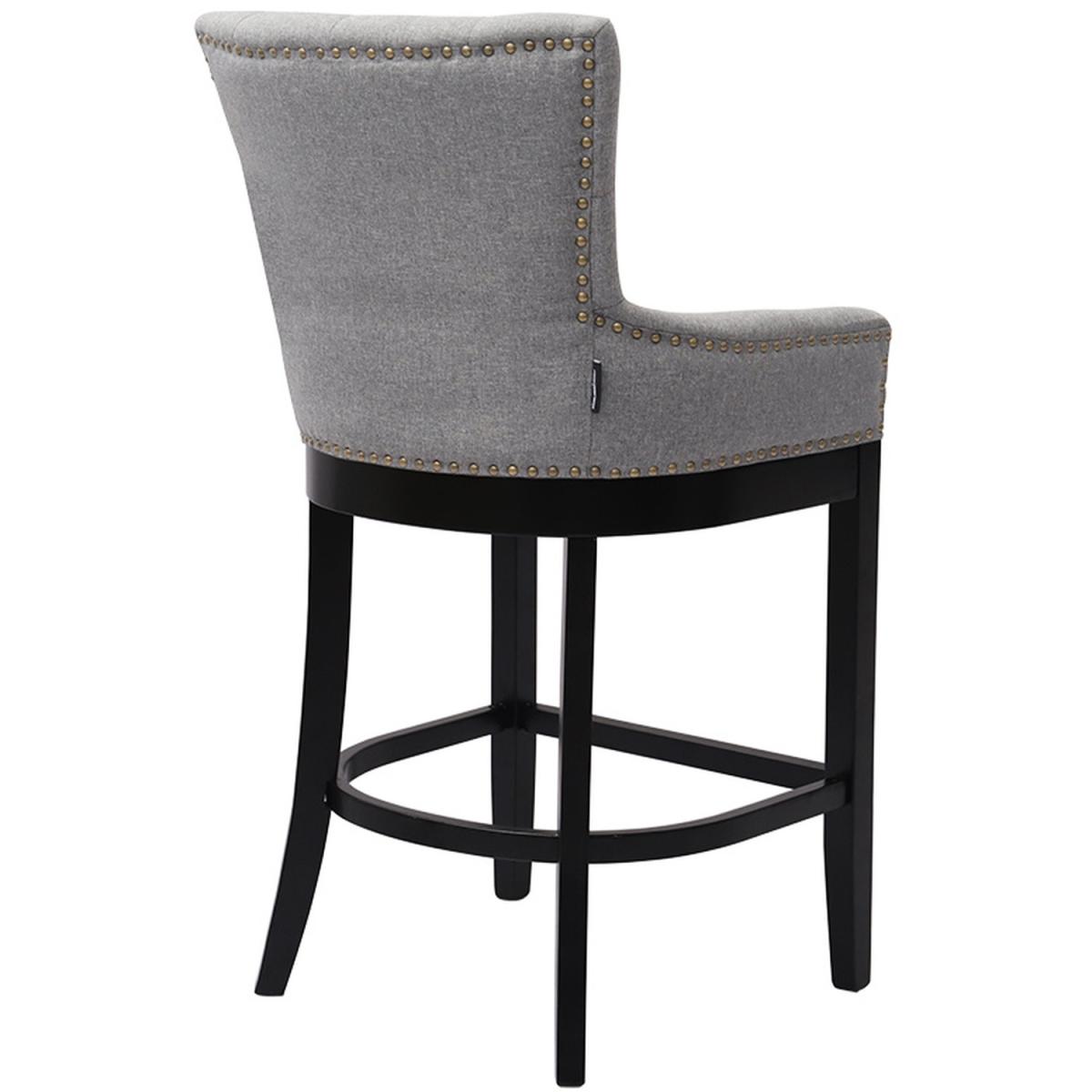 Cotton Linen Modern Bar Stool  - Light Grey – image 3
