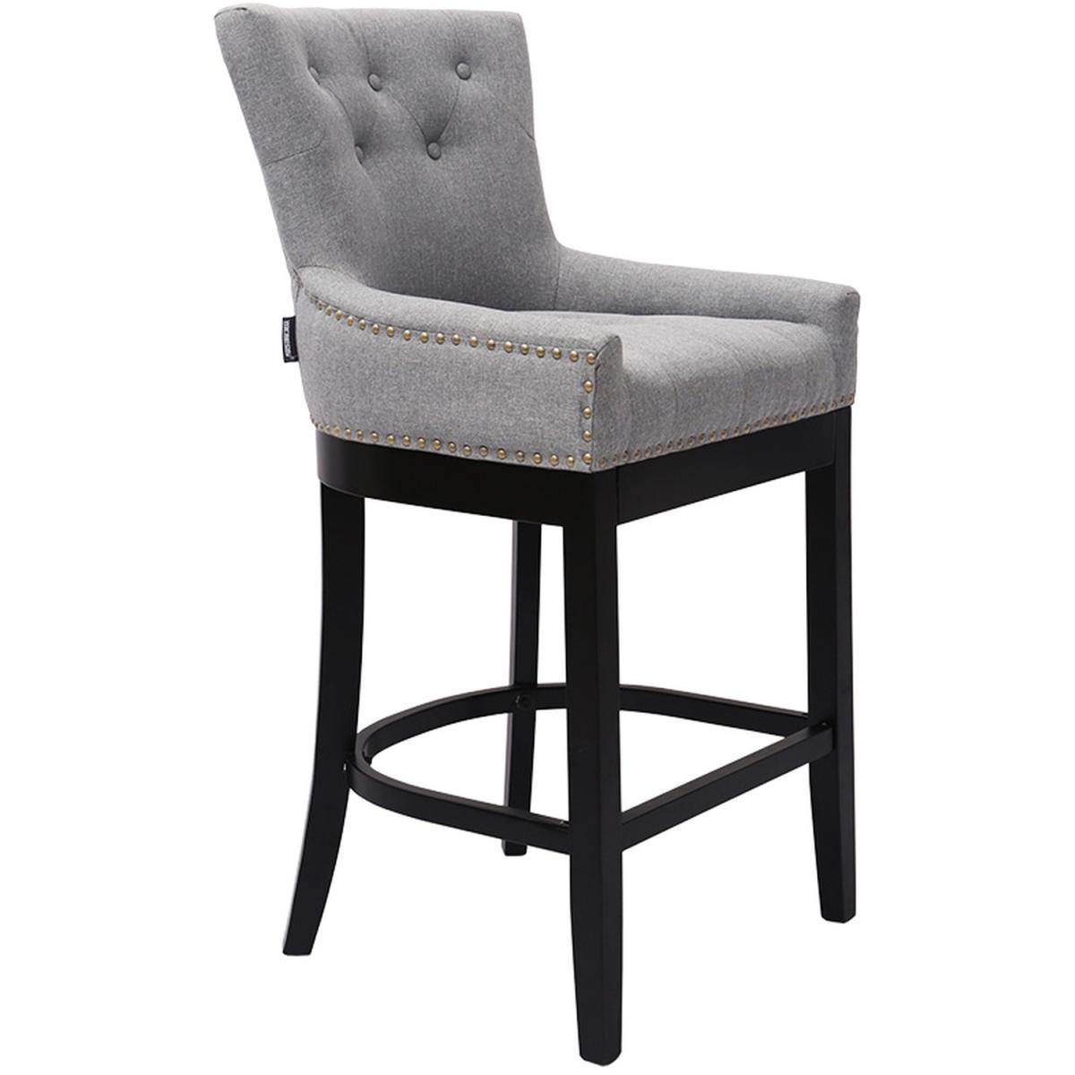 Cotton Linen Modern Bar Stool  - Light Grey – image 4