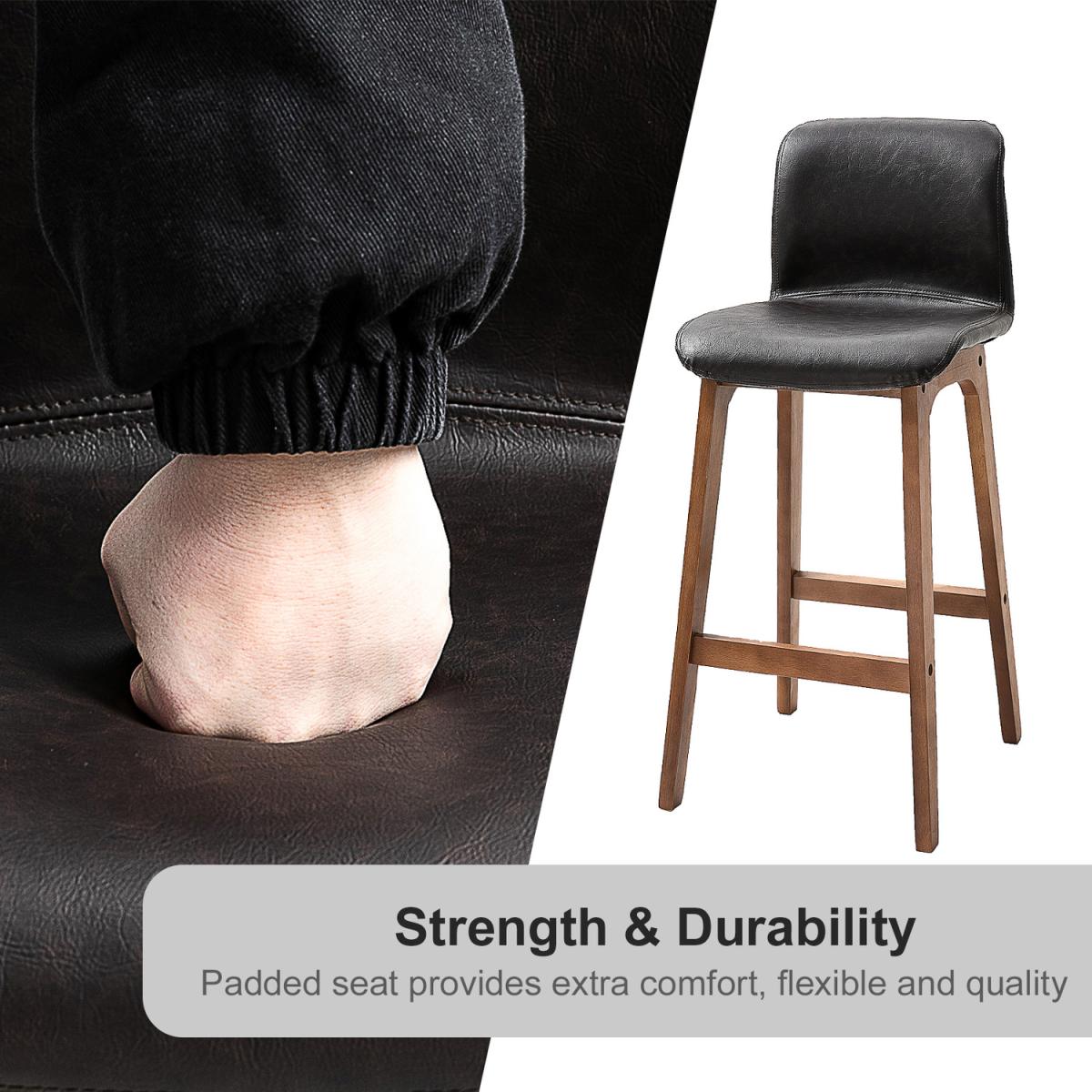 93cm Faux Leather Bar Stools - Brown – image 6