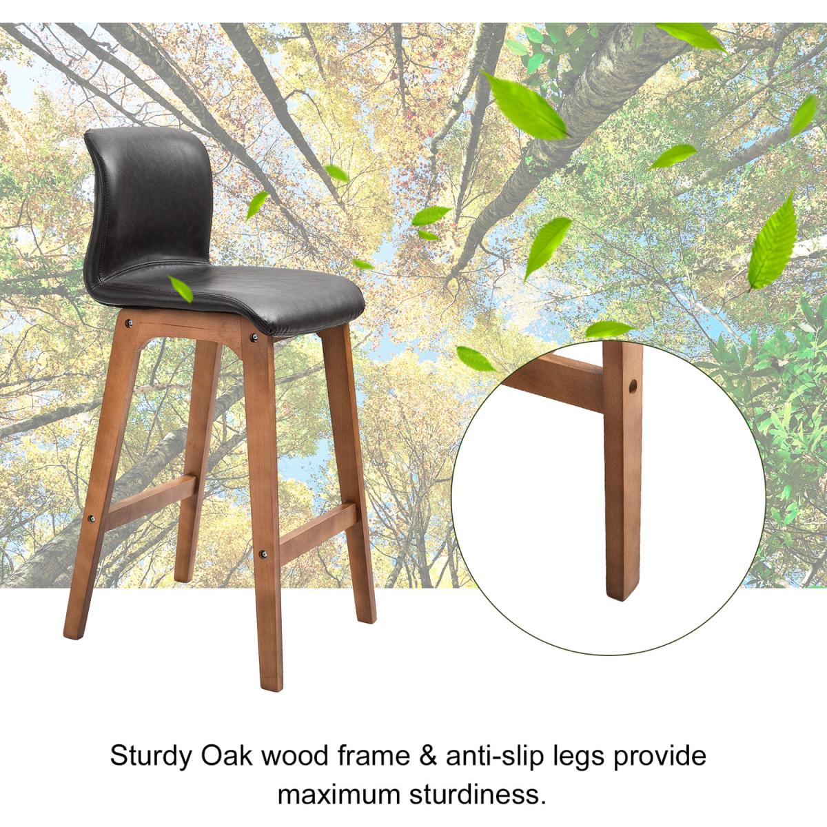 93cm Faux Leather Bar Stools - Brown – image 7