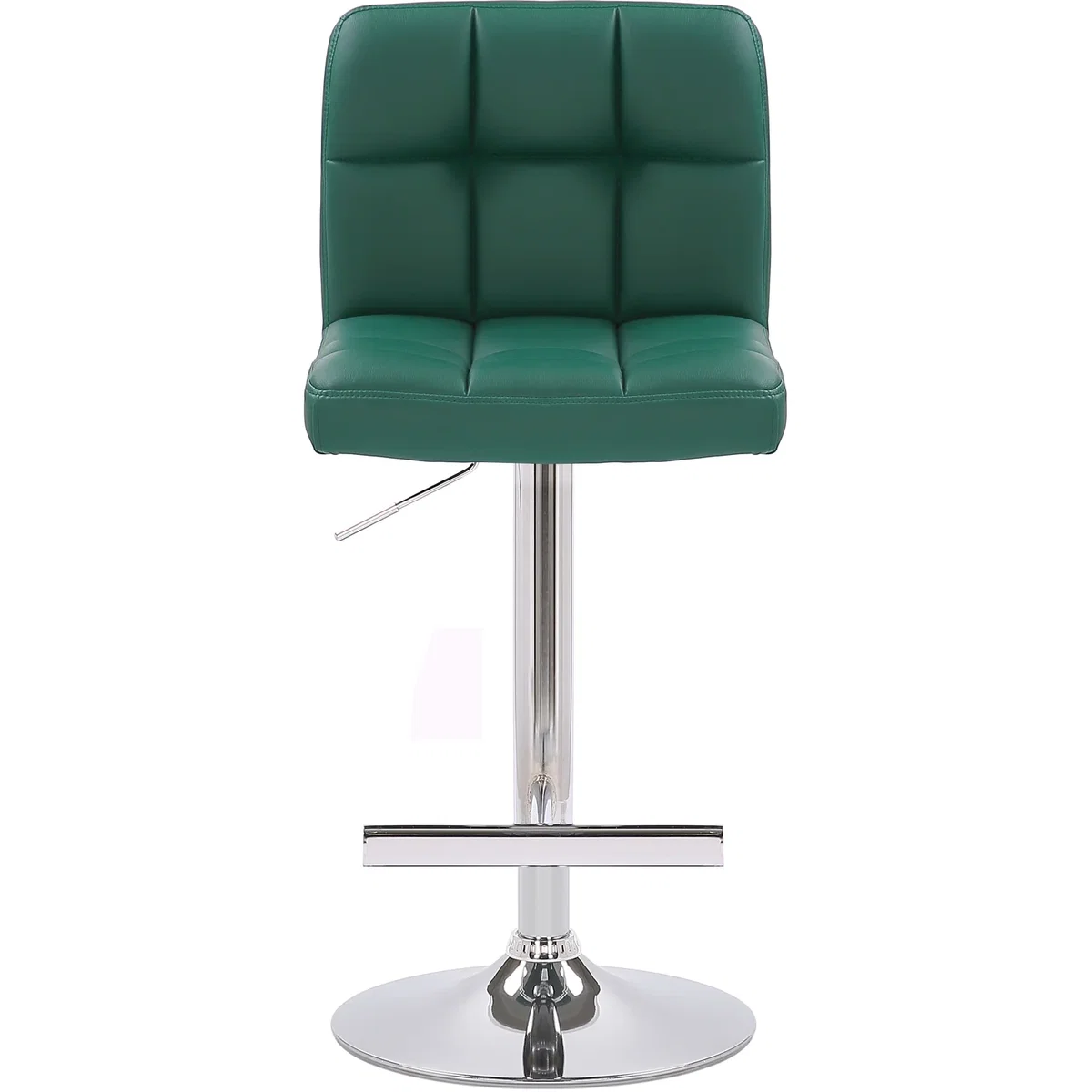 Lamboro Allegro Adjustable Swivel Bar Stool, Faux Leather, Gas Lift, Chrome Base - Green – image 3