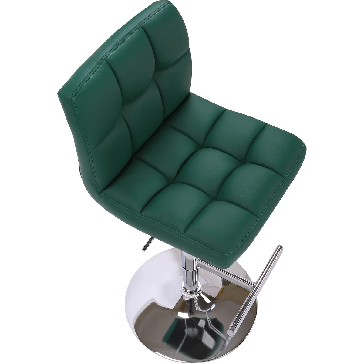 Lamboro Allegro Adjustable Swivel Bar Stool, Faux Leather, Gas Lift, Chrome Base - Green – image 4