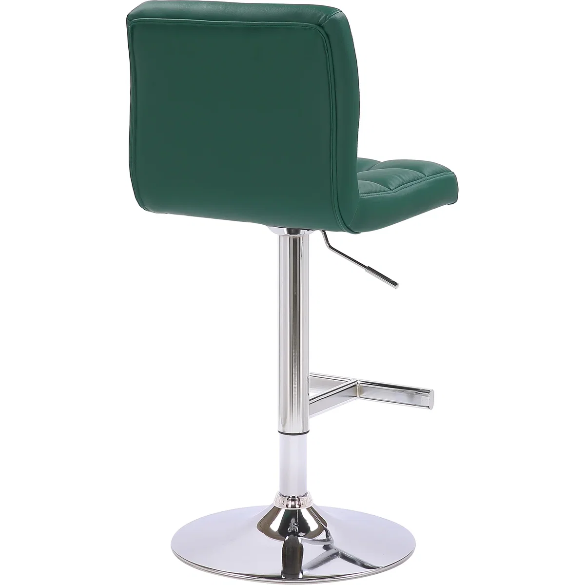 Lamboro Allegro Adjustable Swivel Bar Stool, Faux Leather, Gas Lift, Chrome Base - Green – image 5