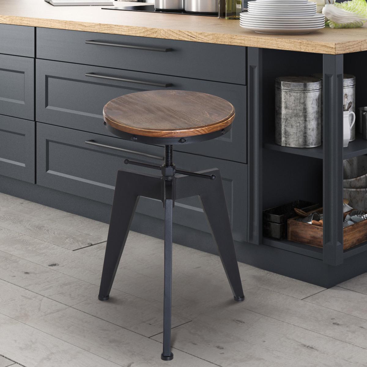 Bar Stool Swivel Chair  - Brown, Black – image 11