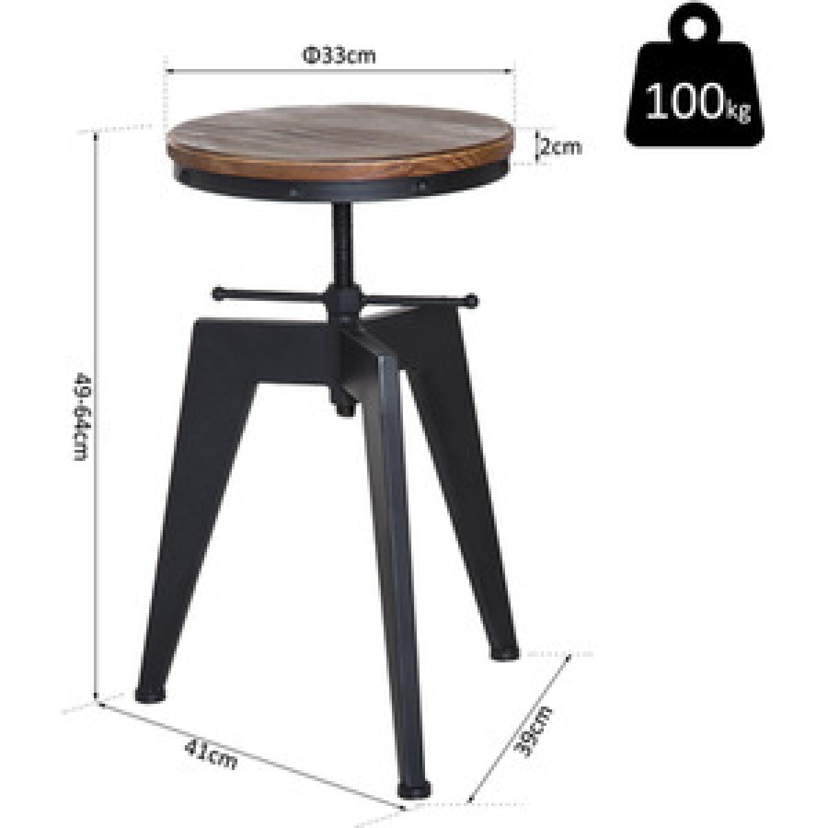 Bar Stool Swivel Chair  - Brown, Black – image 12