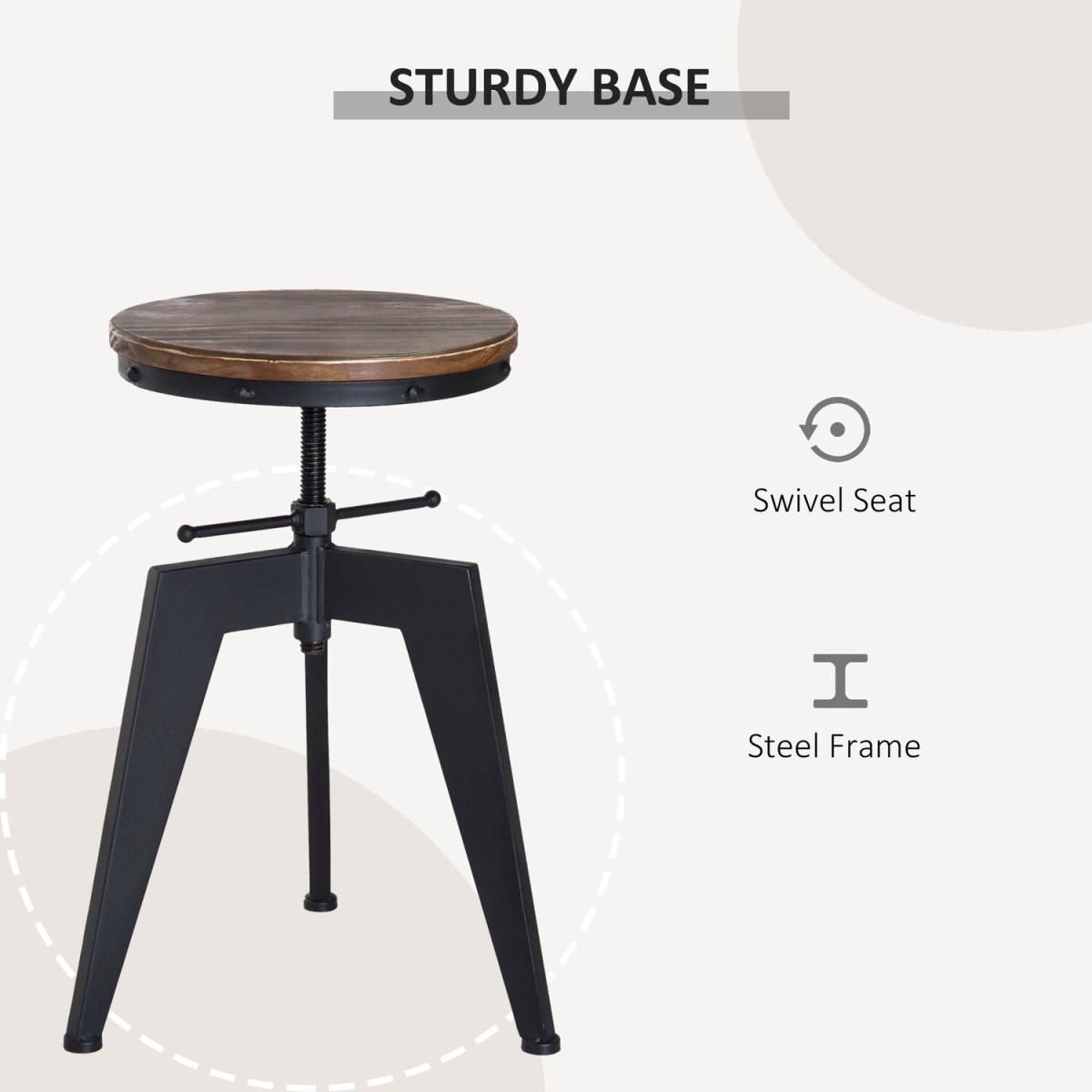 Bar Stool Swivel Chair  - Brown, Black – image 4