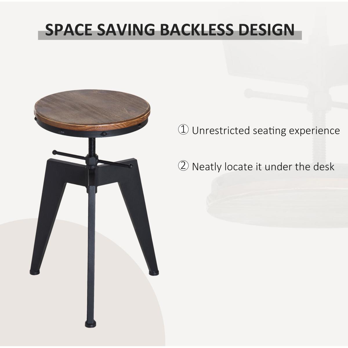 Bar Stool Swivel Chair  - Brown, Black – image 6