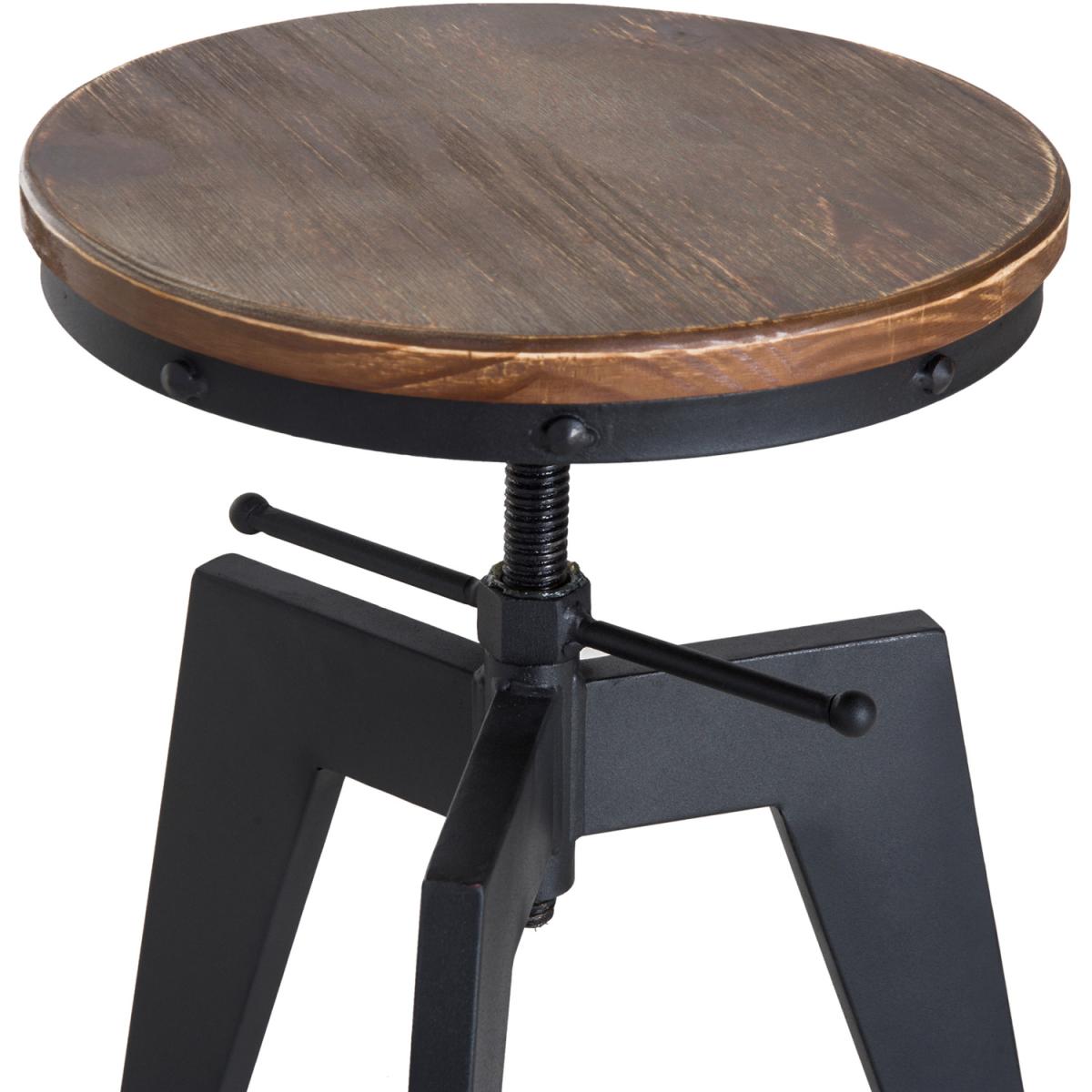 Bar Stool Swivel Chair  - Brown, Black – image 10