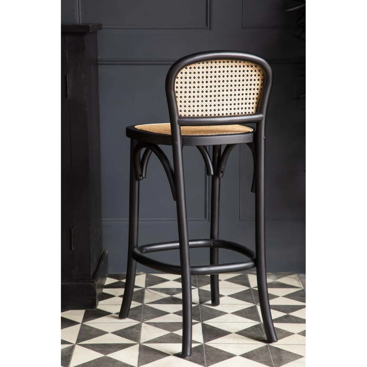 Set of 2 Chez Pitou Wood & Woven Cane Bar Stools in Black - SECONDS – image 11