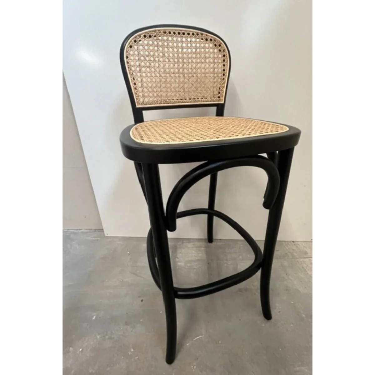 Set of 2 Chez Pitou Wood & Woven Cane Bar Stools in Black - SECONDS – image 3