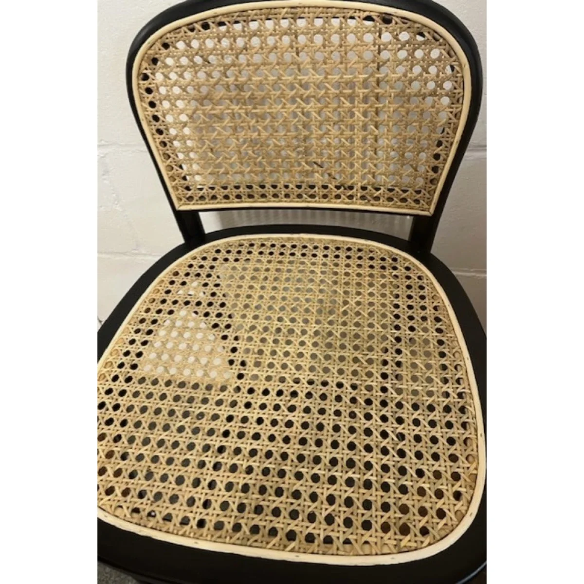 Set of 2 Chez Pitou Wood & Woven Cane Bar Stools in Black - SECONDS – image 4