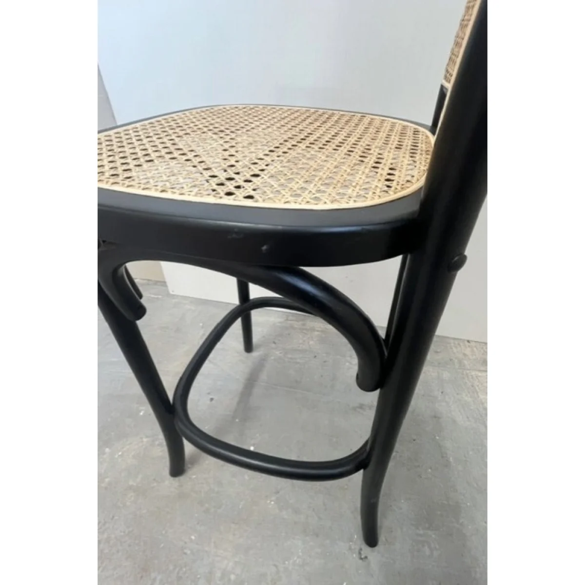 Set of 2 Chez Pitou Wood & Woven Cane Bar Stools in Black - SECONDS – image 6