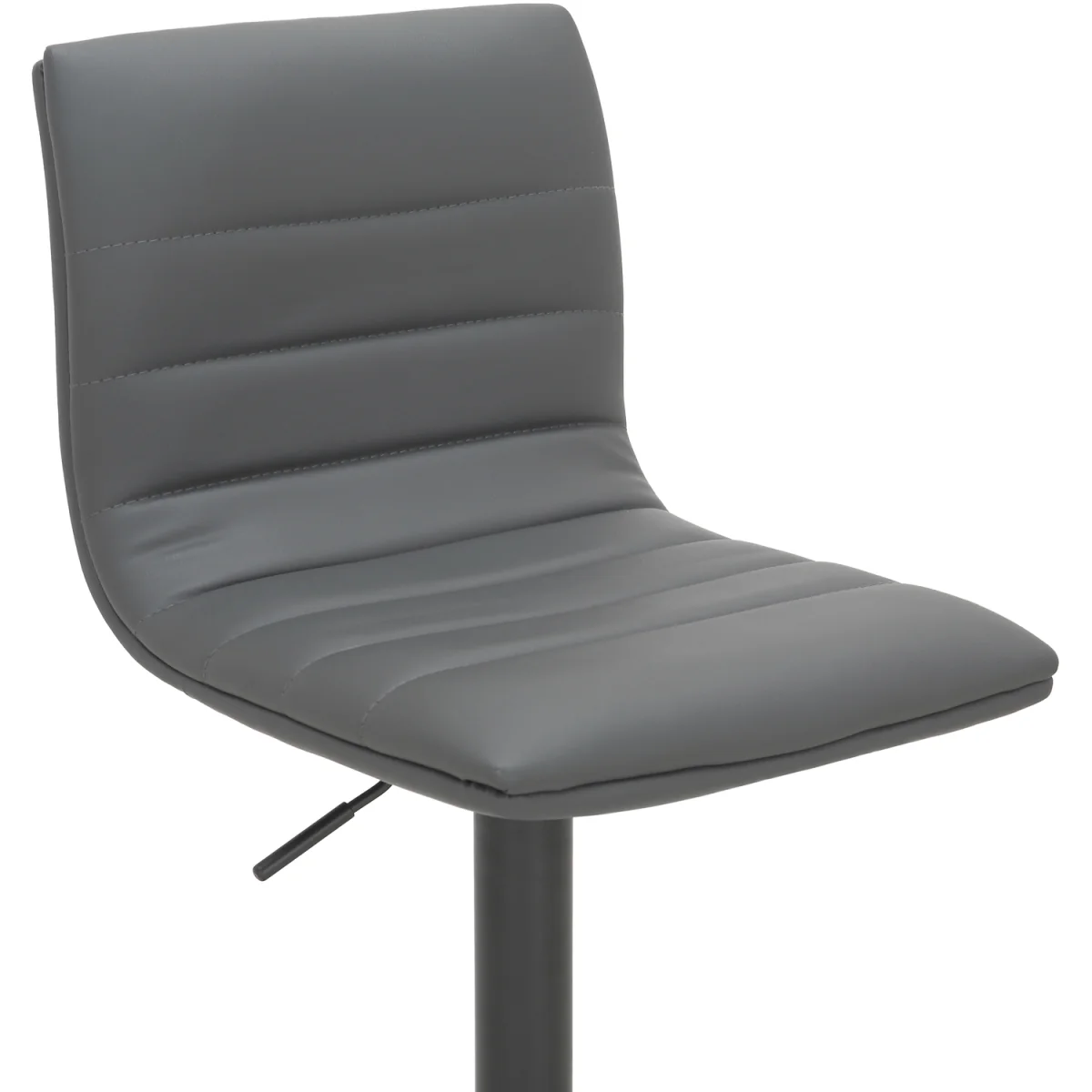 Aldo Black Bar Stool - Adjustable Height Kitchen Stool with Faux Leather Seat - Black – image 3