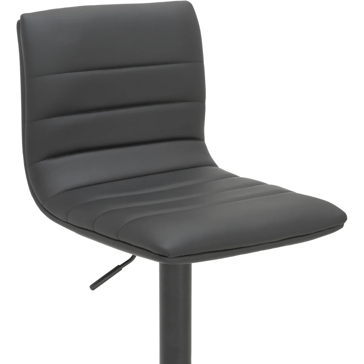 Aldo Black Bar Stool - Adjustable Height Kitchen Stool with Faux Leather Seat - Black – image 4