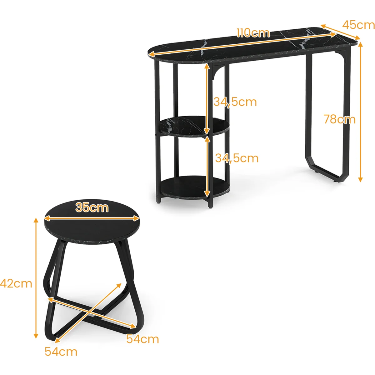 3 Piece Table and Bar Stool Set – image 3