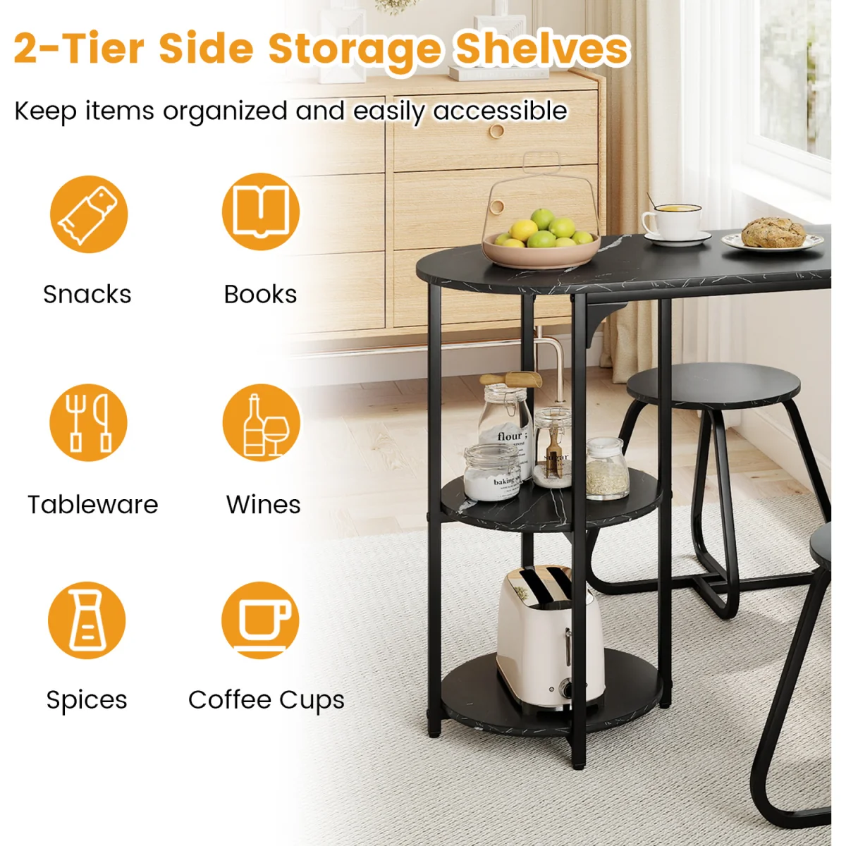 3 Piece Table and Bar Stool Set – image 6