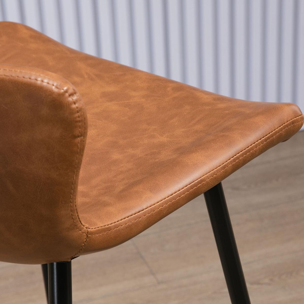 Upholstered Bar Stools Set of 2, Bar Chairs with Backrest - Brown – image 8