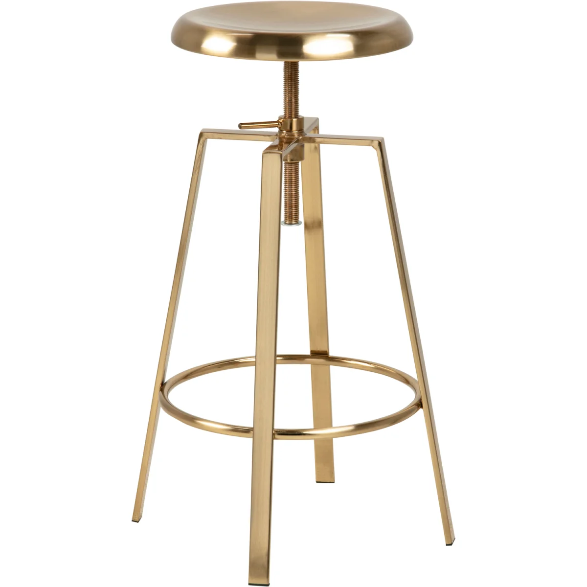 Goose Bar Stool Without Back in Gold Brushed Steel With Adjustable Height - Gold – image 3