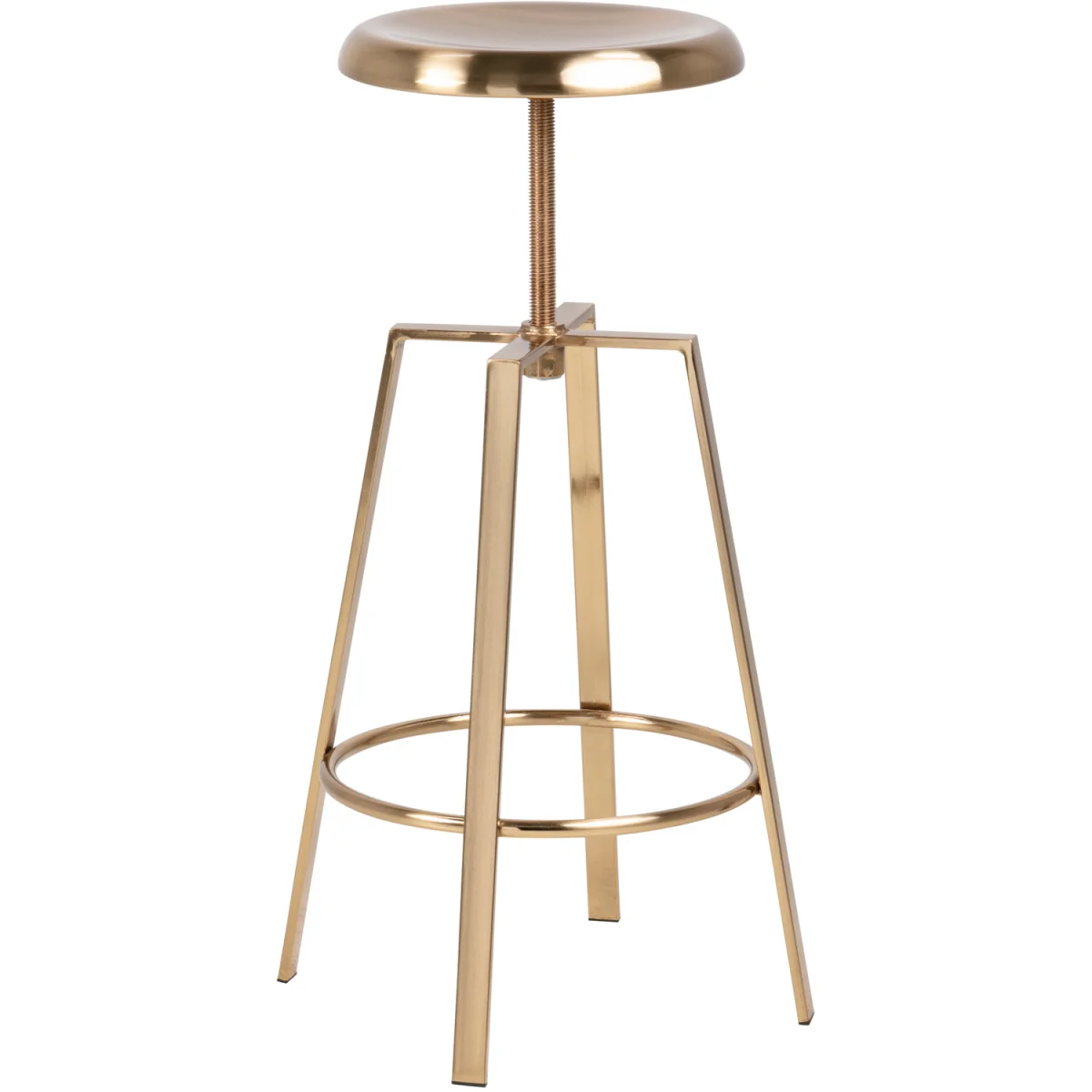 Goose Bar Stool Without Back in Gold Brushed Steel With Adjustable Height - Gold – image 4