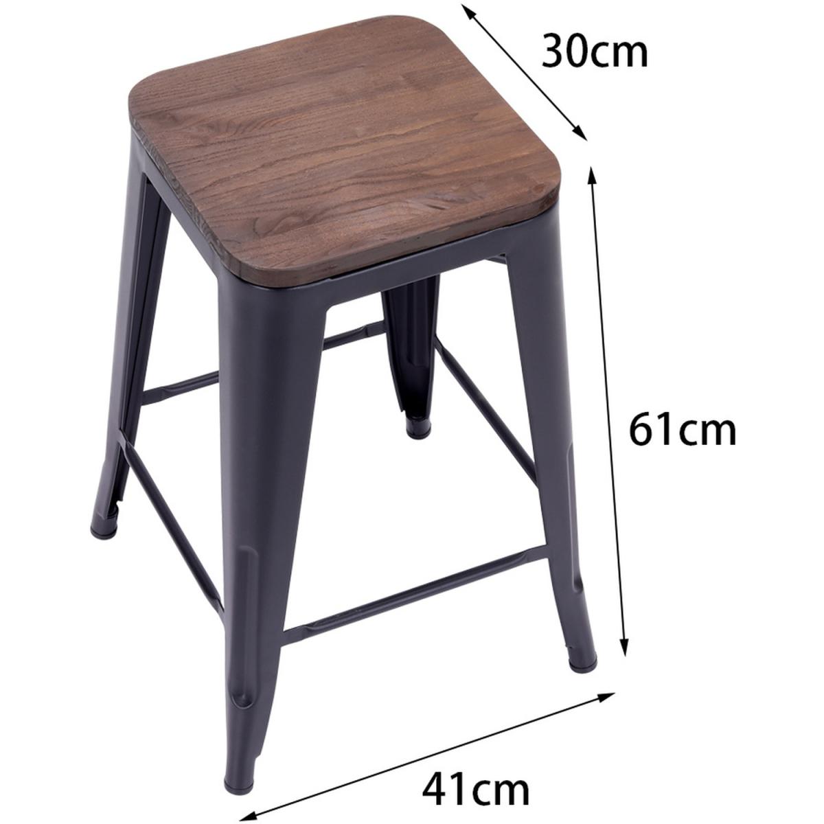 Backless Metal Chair - Black – image 2