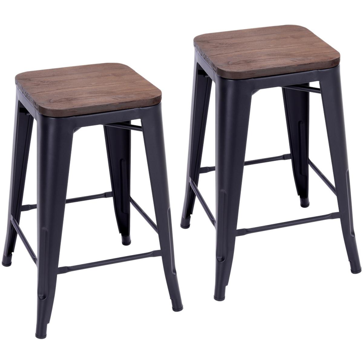 Backless Metal Chair - Black – image 11