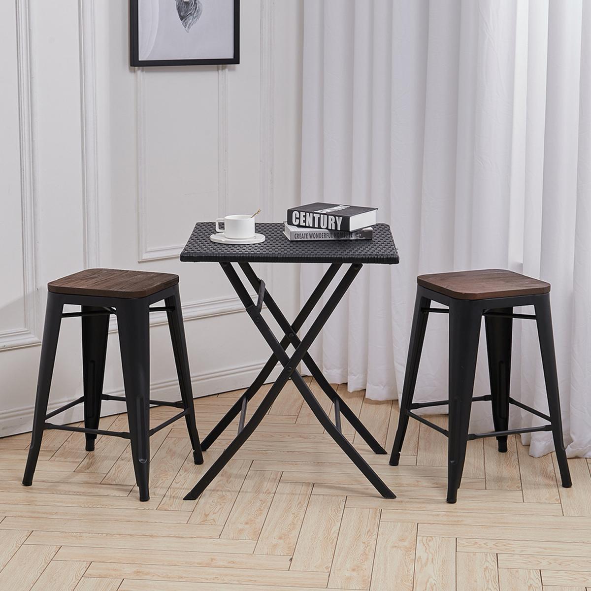 Backless Metal Chair - Black – image 4