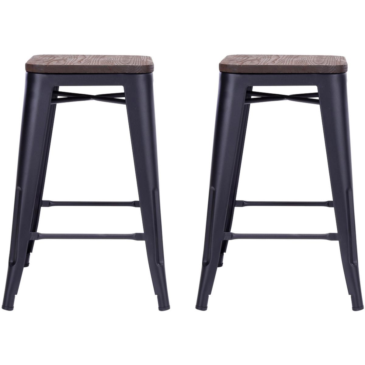 Backless Metal Chair - Black – image 5
