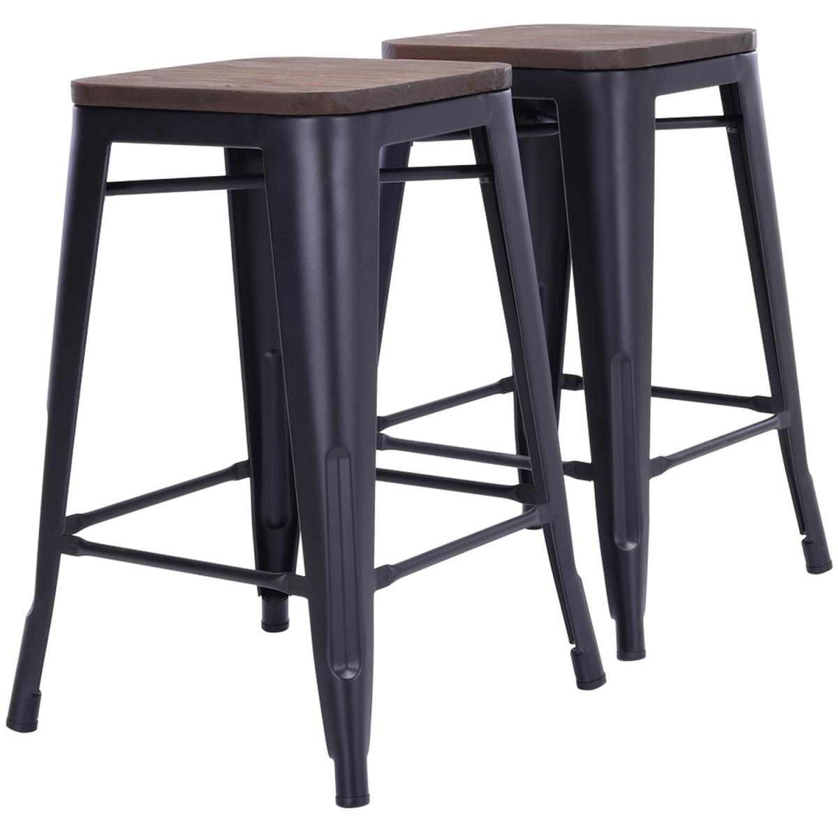 Backless Metal Chair - Black – image 6