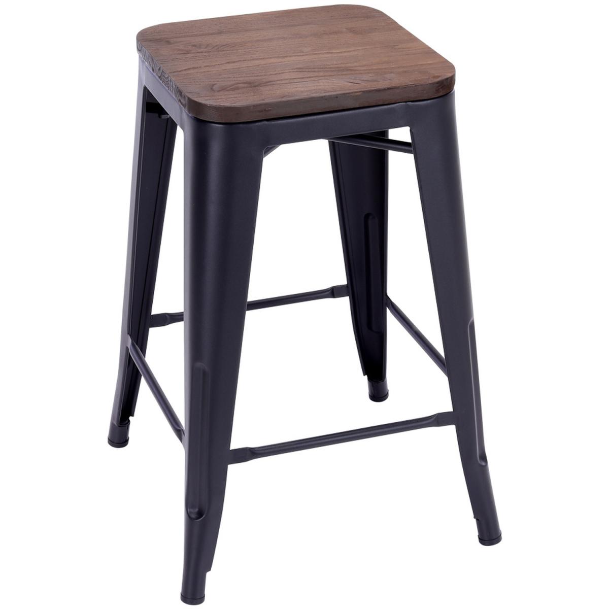 Backless Metal Chair - Black – image 7