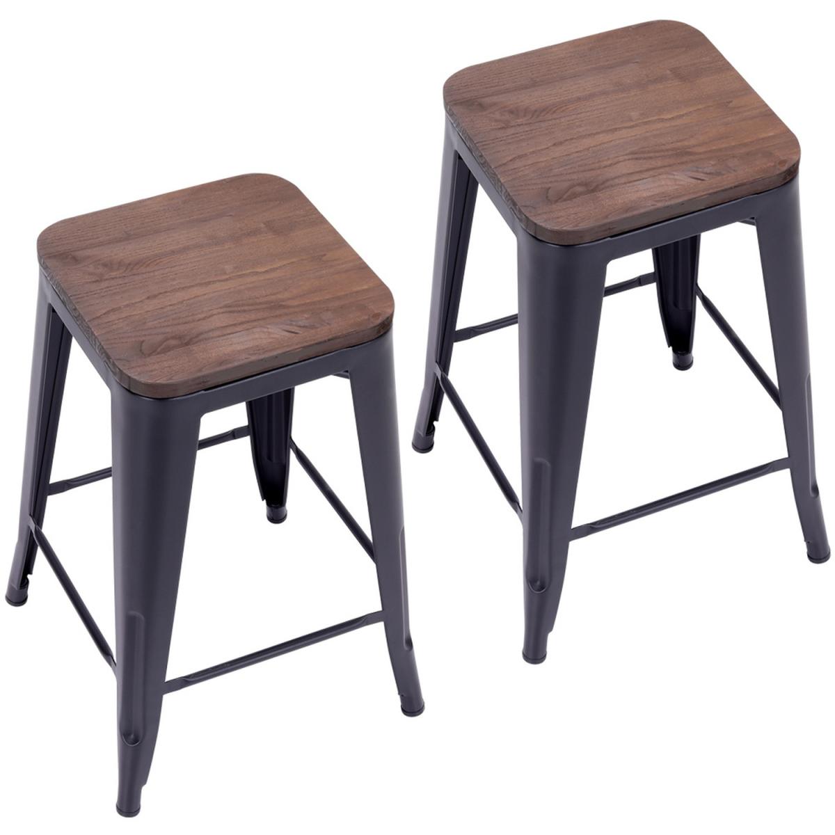Backless Metal Chair - Black – image 10