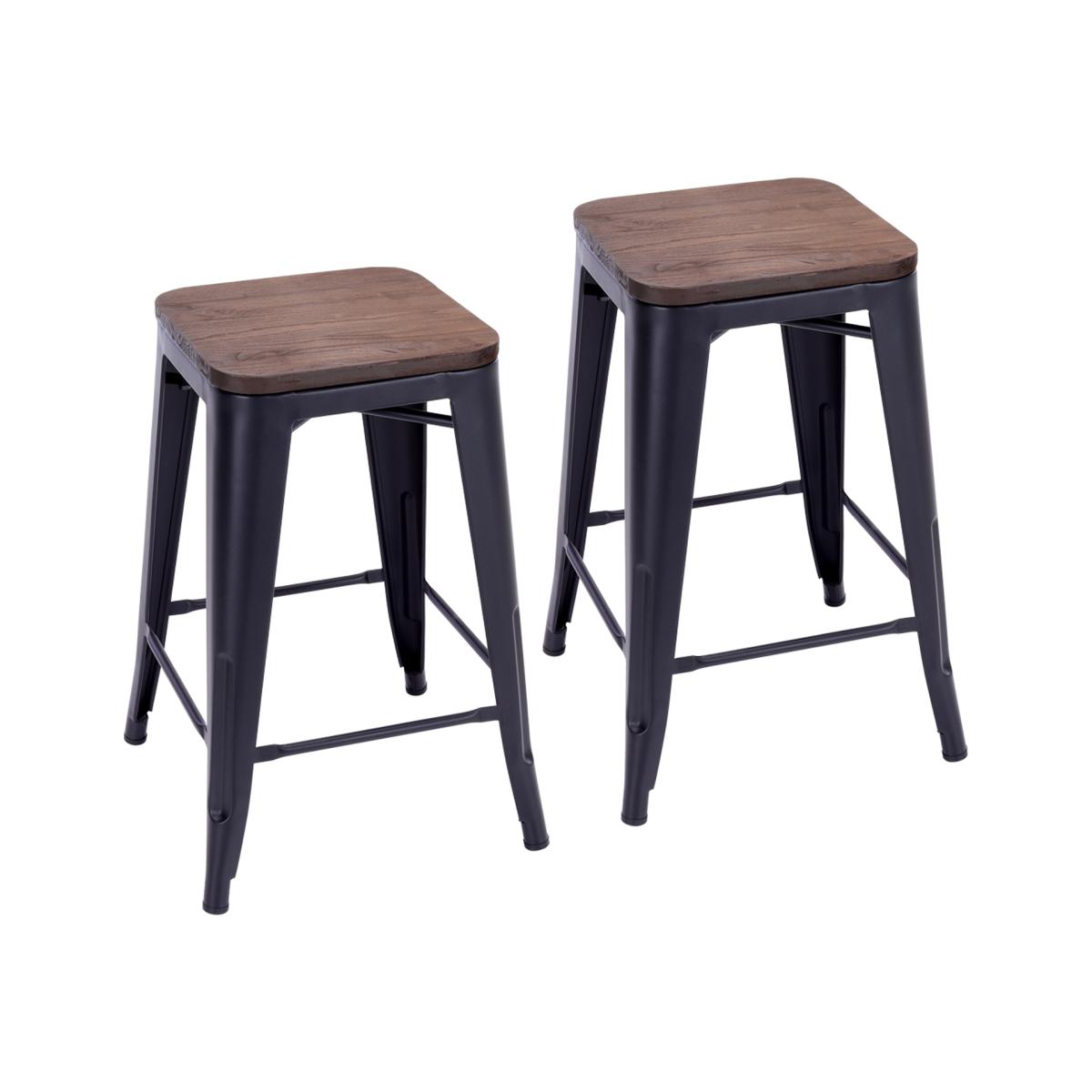 Backless Metal Chair - Black – image 1