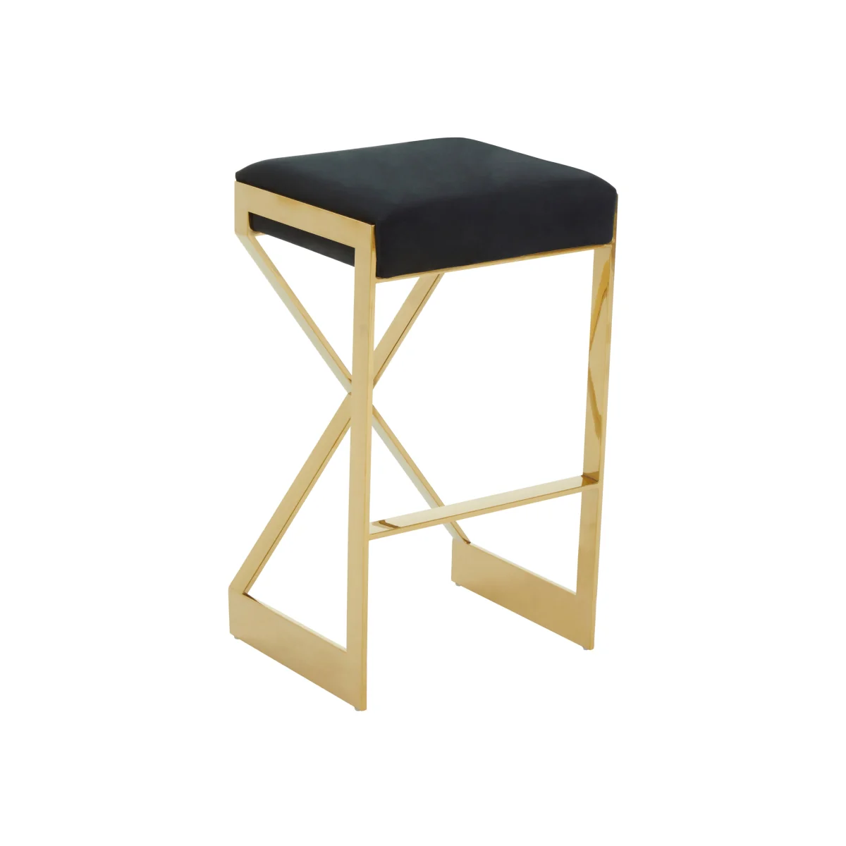 Azalea Black And Gold Finish Bar Stool - Gold – image 1