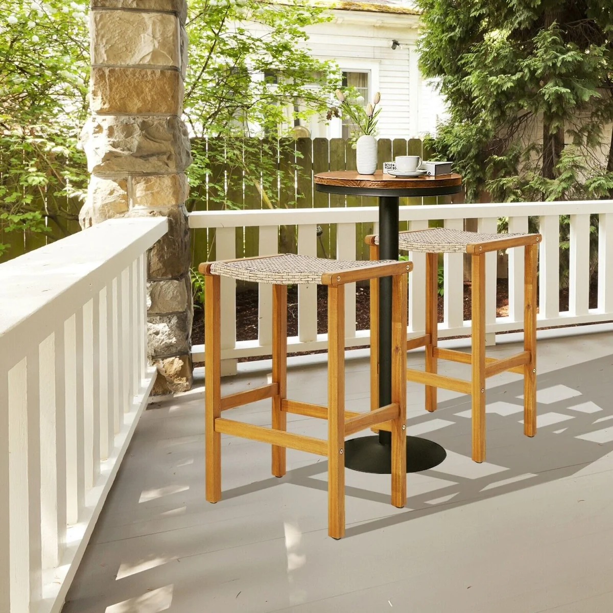 Pack of 2 High Patio Bar Stools – image 3