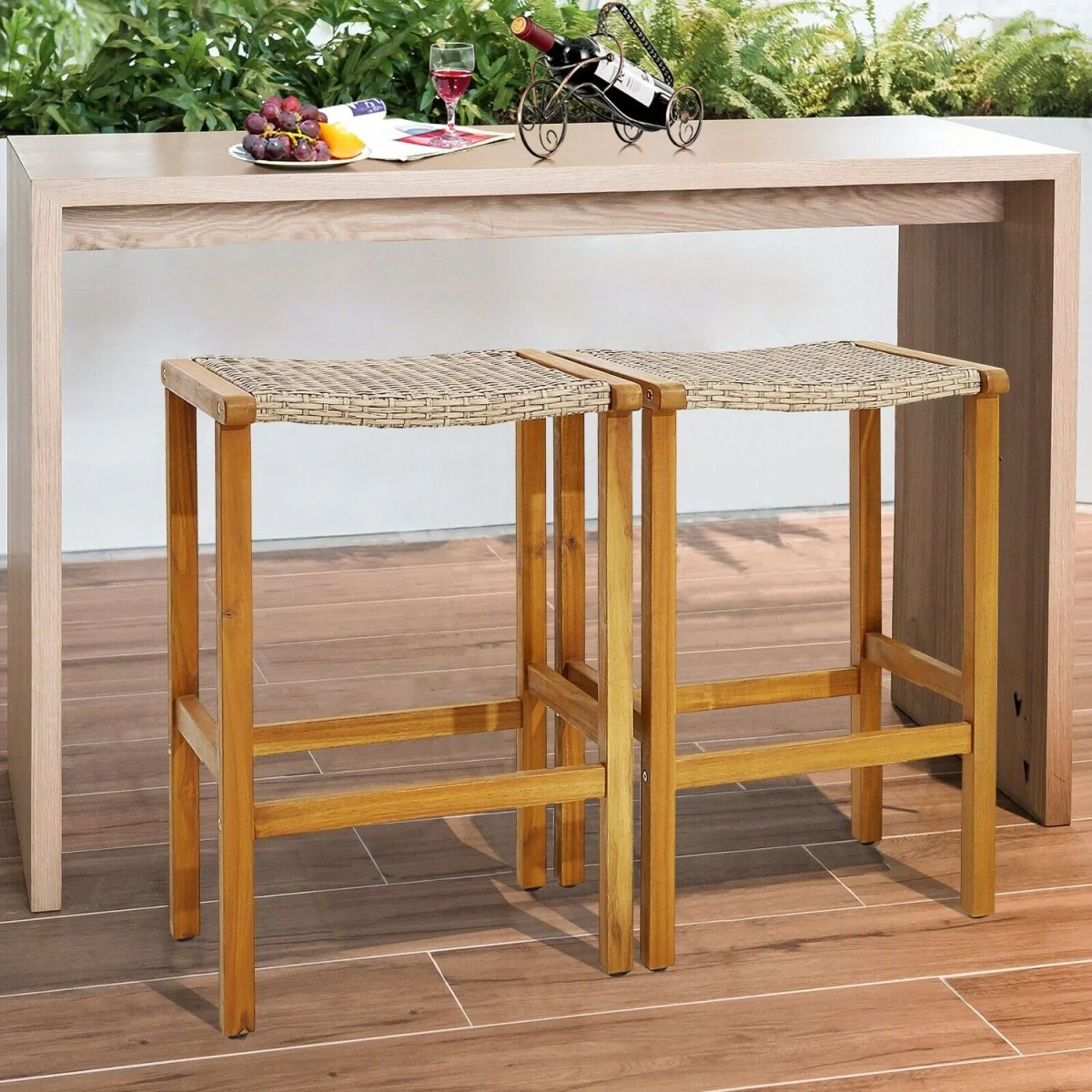 Pack of 2 High Patio Bar Stools – image 4