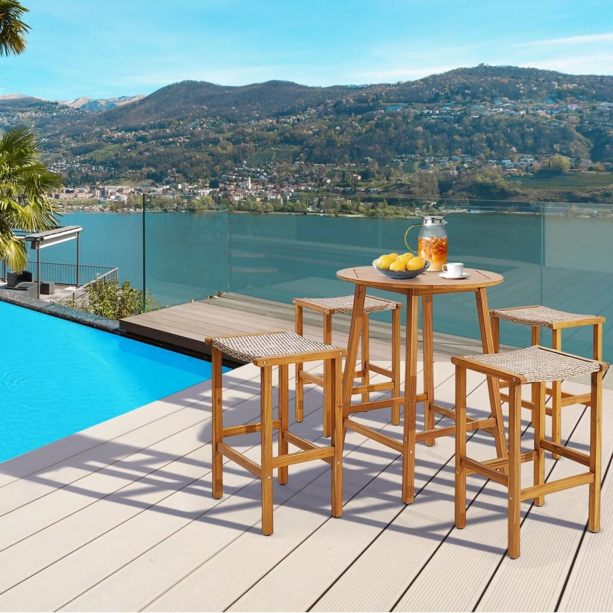 Pack of 2 High Patio Bar Stools – image 8