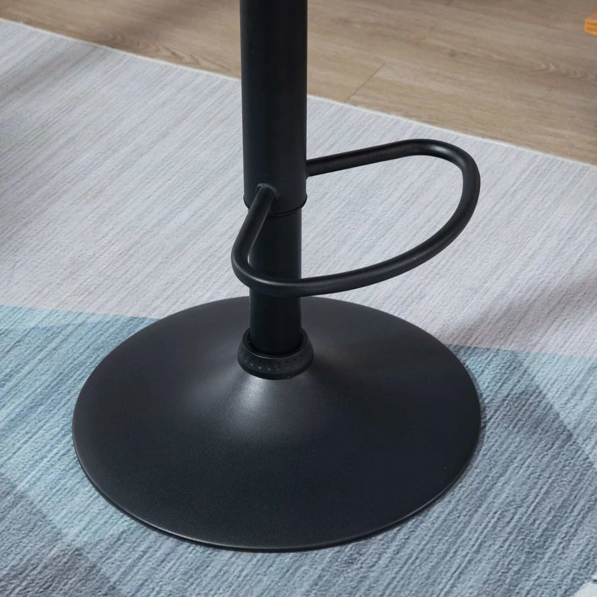 Samori Set of 2 Dark Grey Upholstered Adjustable Swivel Bar Stools with Back Support – image 10