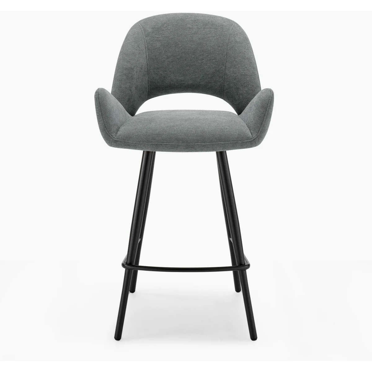 2x Layla Grey Fabric Bar Chairs - Grey – image 4