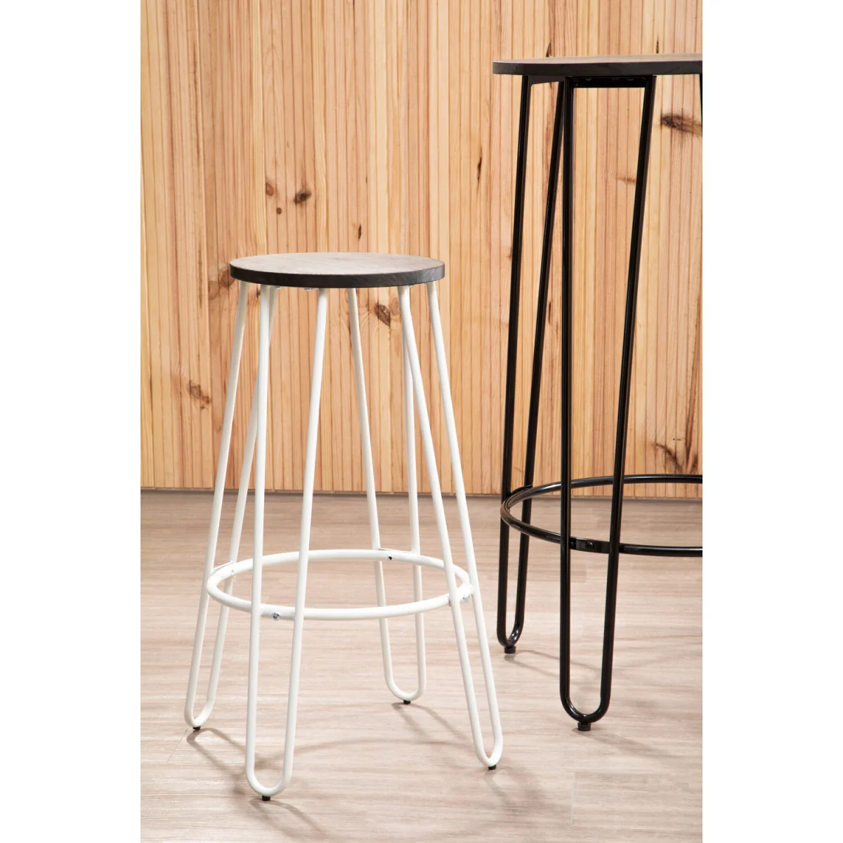 District White Finish Metal Frame Bar Stool - White – image 4