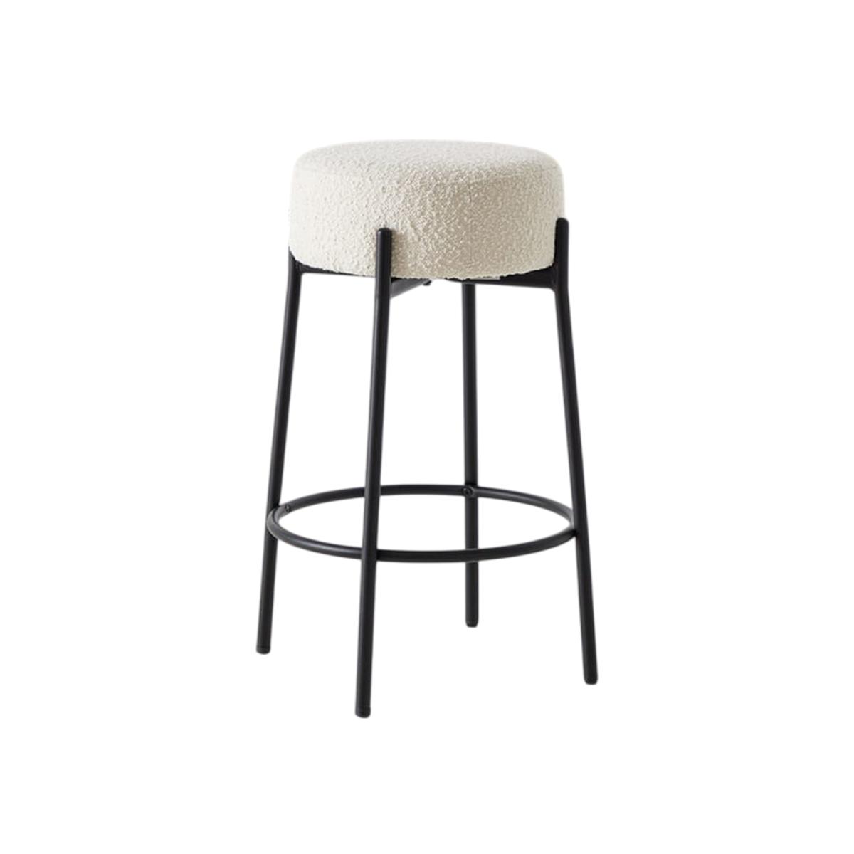Cosy Woolen Barstool - White