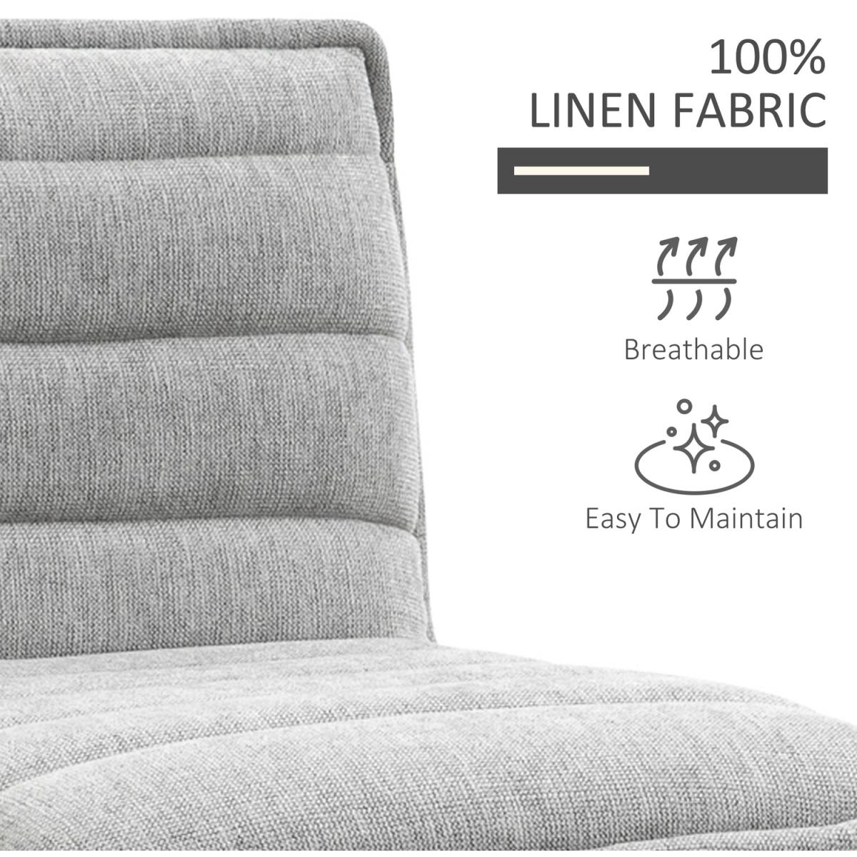 Fabric Barstool with Backrest  - Light Grey – image 5