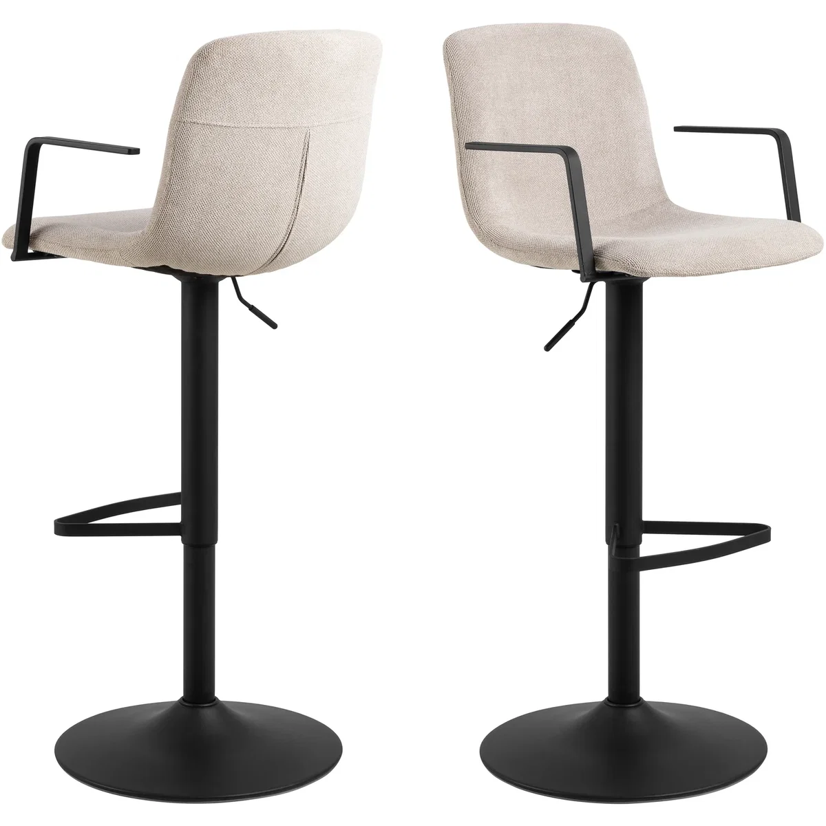 Pablo Swivel Beige Bar Stool With Adjustable Height Function Set of 2 - Beige – image 3