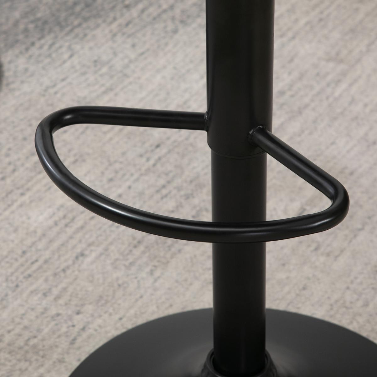 Swivel Bar Stools Set of 2 Adjustable Height Bar Chairs Footrest - Brown, Black – image 5