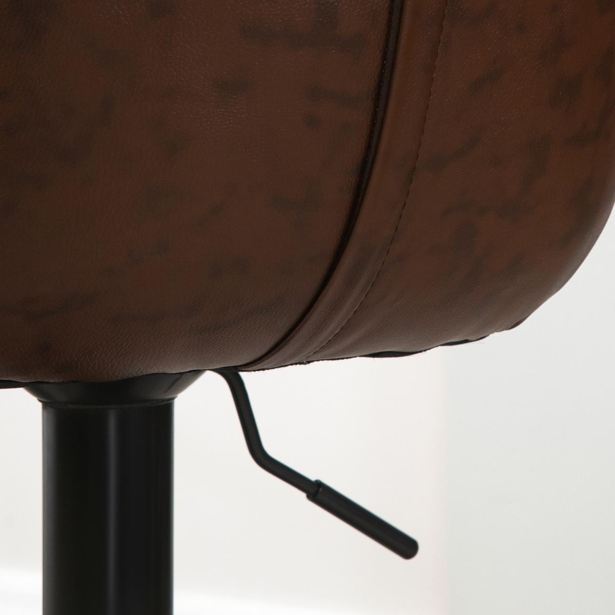 Swivel Bar Stools Set of 2 Adjustable Height Bar Chairs Footrest - Brown, Black – image 7