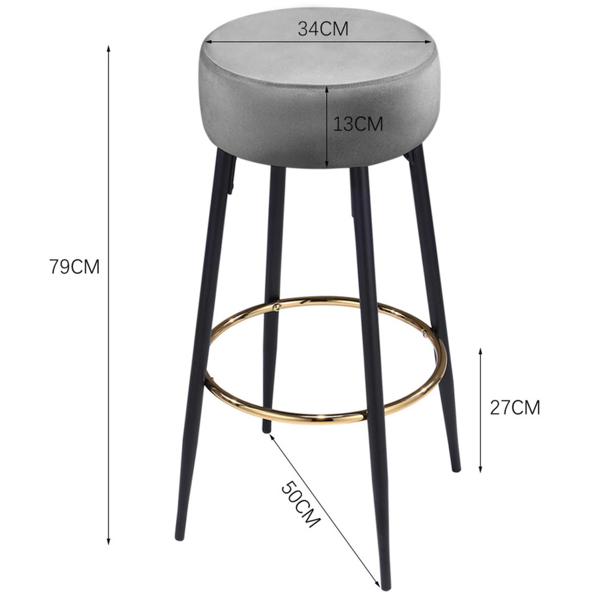 Set of 2 Bar Stools - Grey – image 6