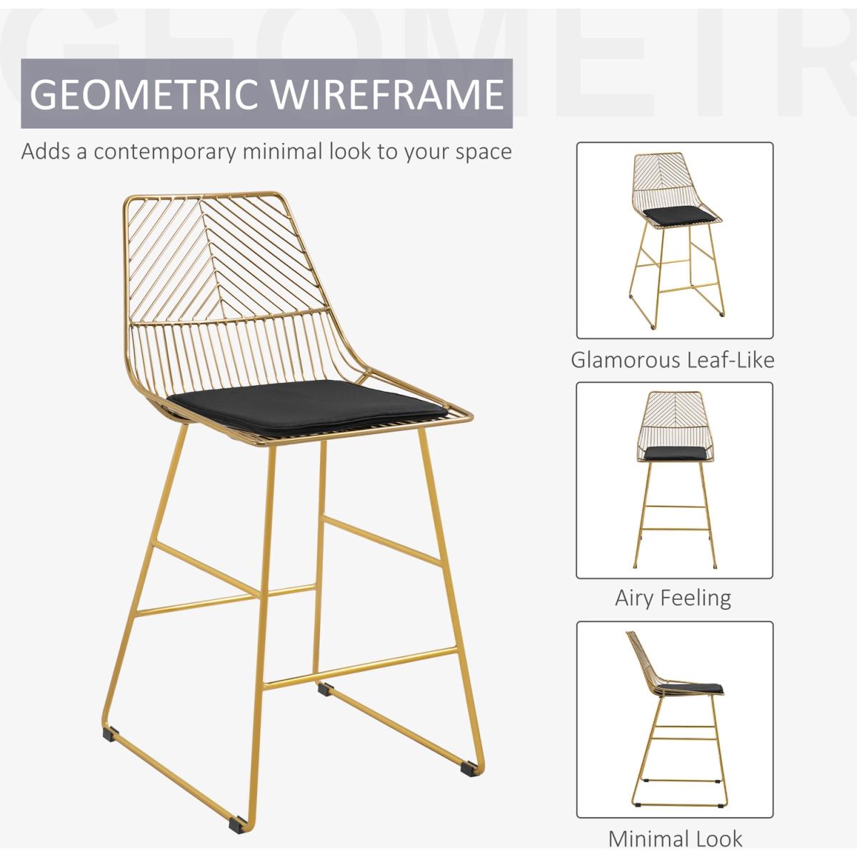 Modern Bar Stools Set of 2 - Black – image 13
