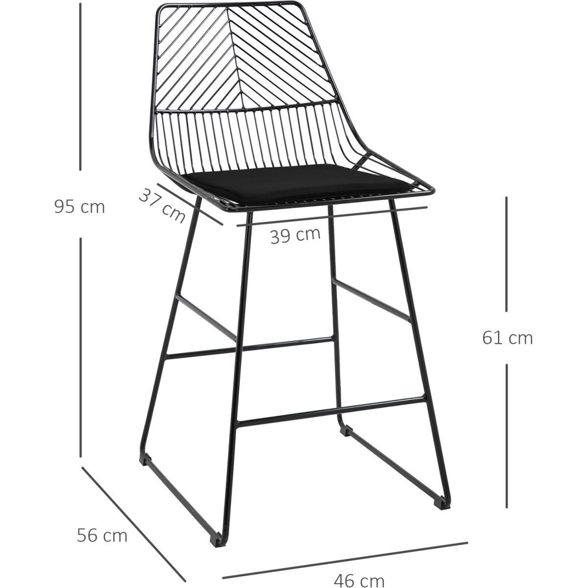 Modern Bar Stools Set of 2 - Black – image 5