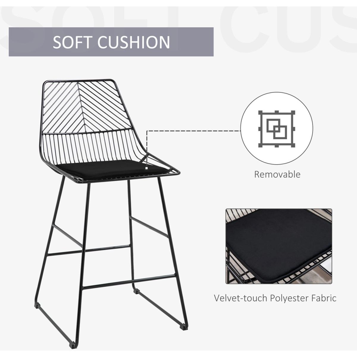 Modern Bar Stools Set of 2 - Black – image 8