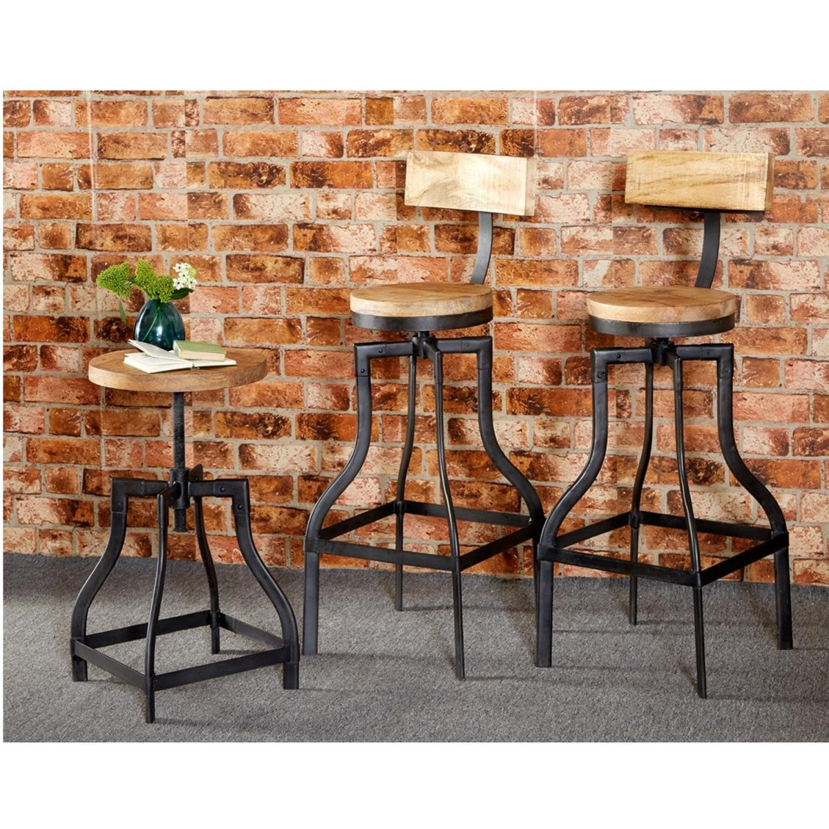 Bar Stool Upcycled Industrial Vintage Mintis  - Light Wood – image 2