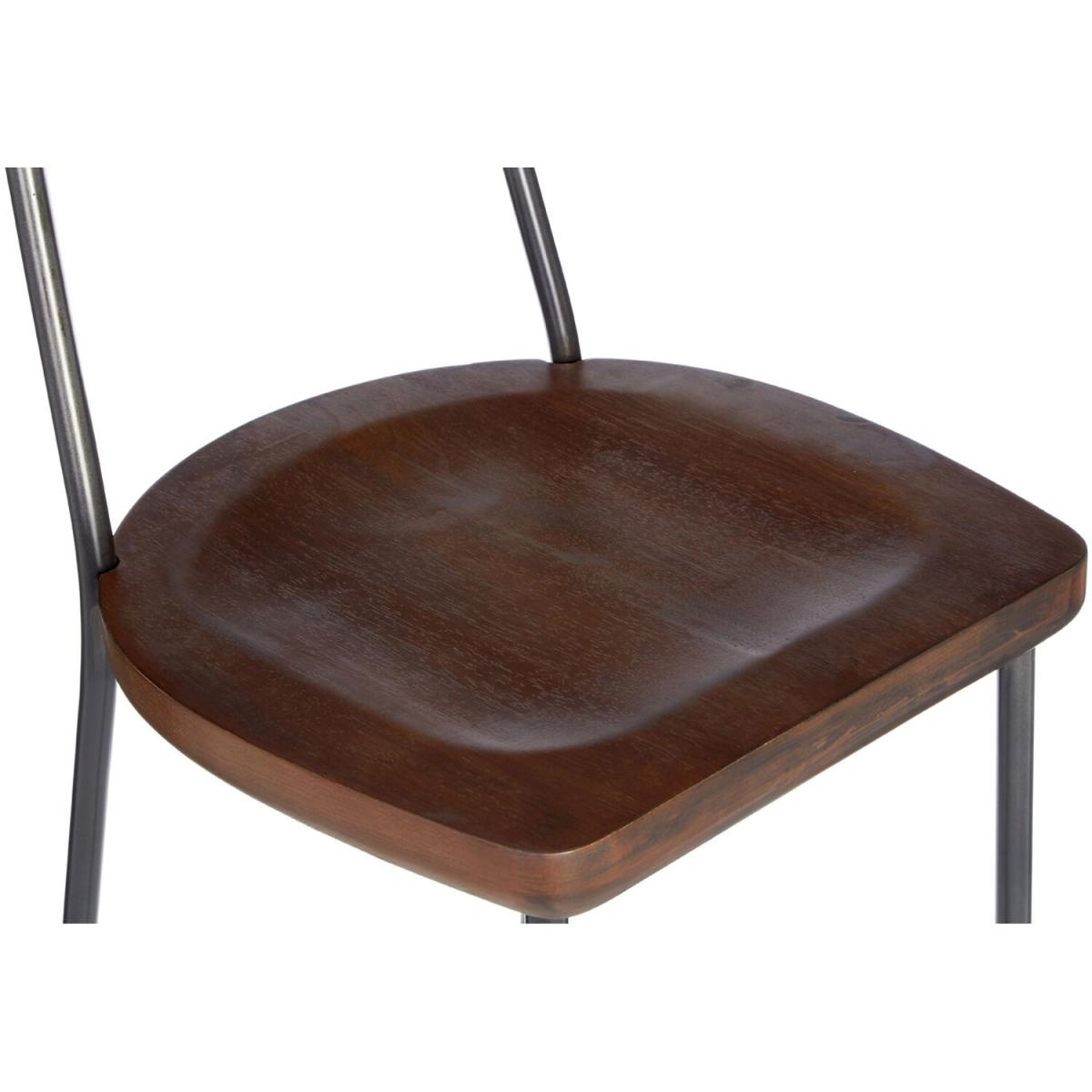 Premier Housewares Dalston Stool with Backrest - Brown – image 3